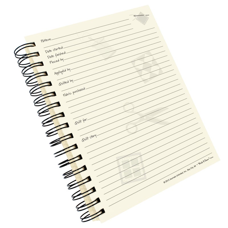 Write it Down series by Journals Unlimited, Guided Journal, Quilting, The Quilters Journal, Full-size 7.5"x 9", Kraft Hard Cover, Made in USA - Image 4